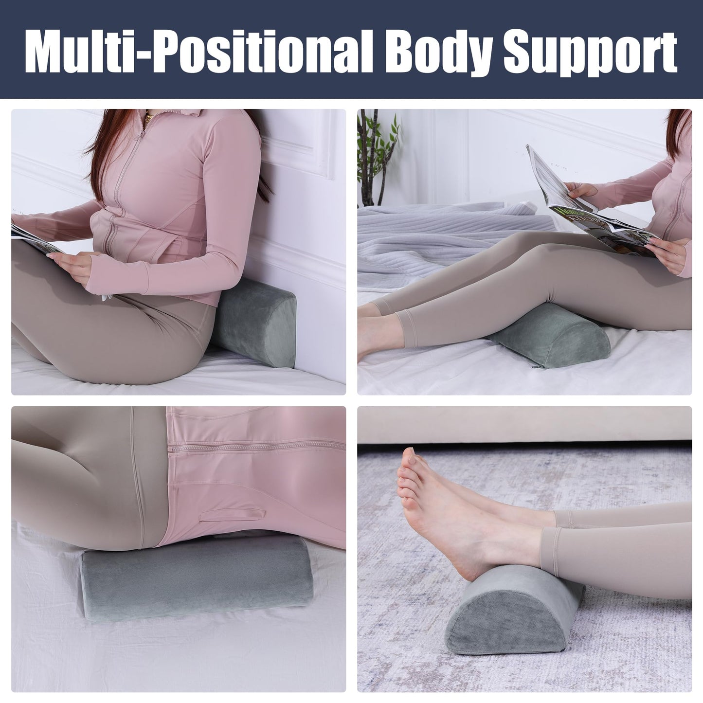 Hombys Health Memory Foam Sleep Position Training Pillow (Half Moon Bolster)