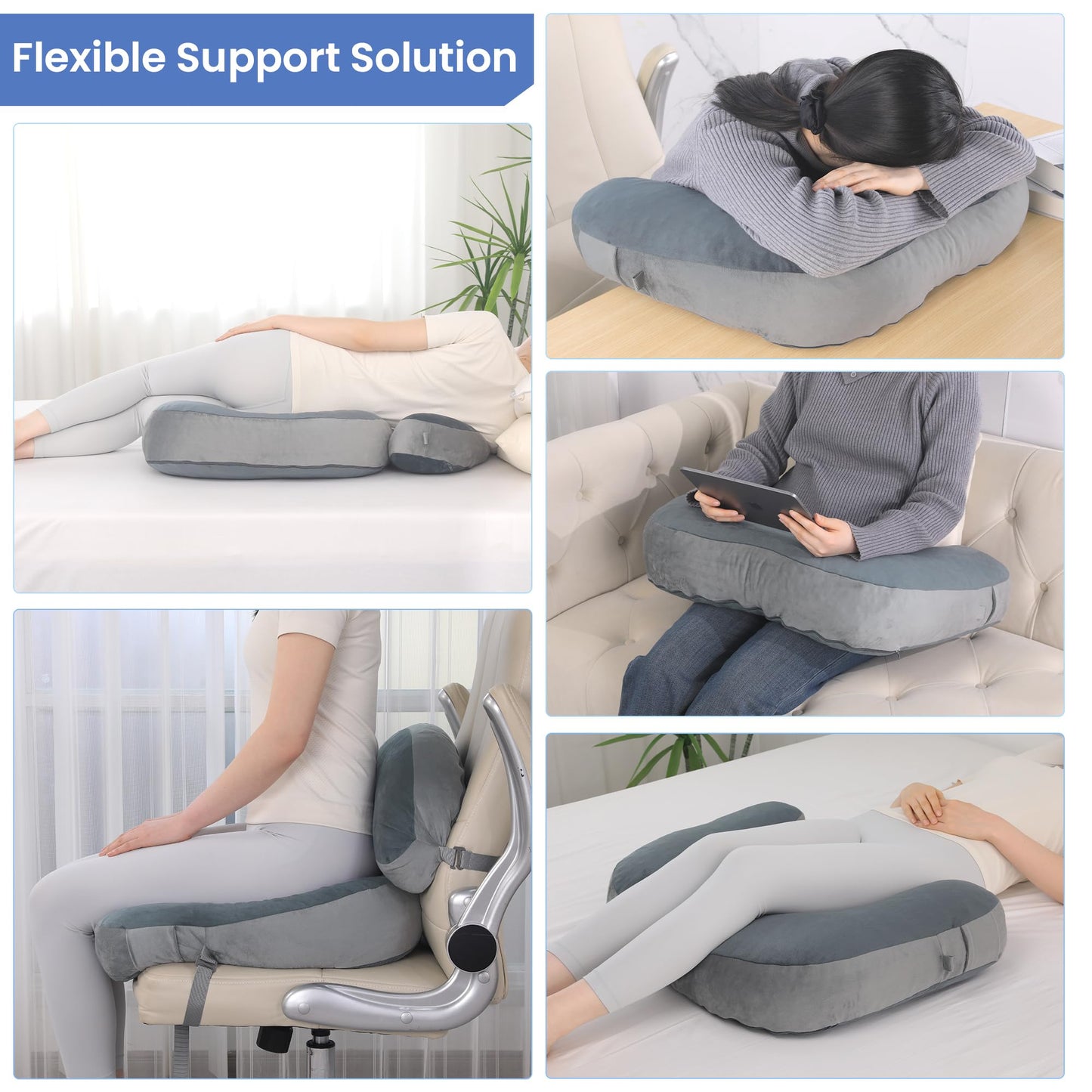 Hombys Health BBL Pillow After Surgery – Adjustable Recovery Cushion with Lumbar Support for Sitting, Sleeping & Driving, Washable Cover
