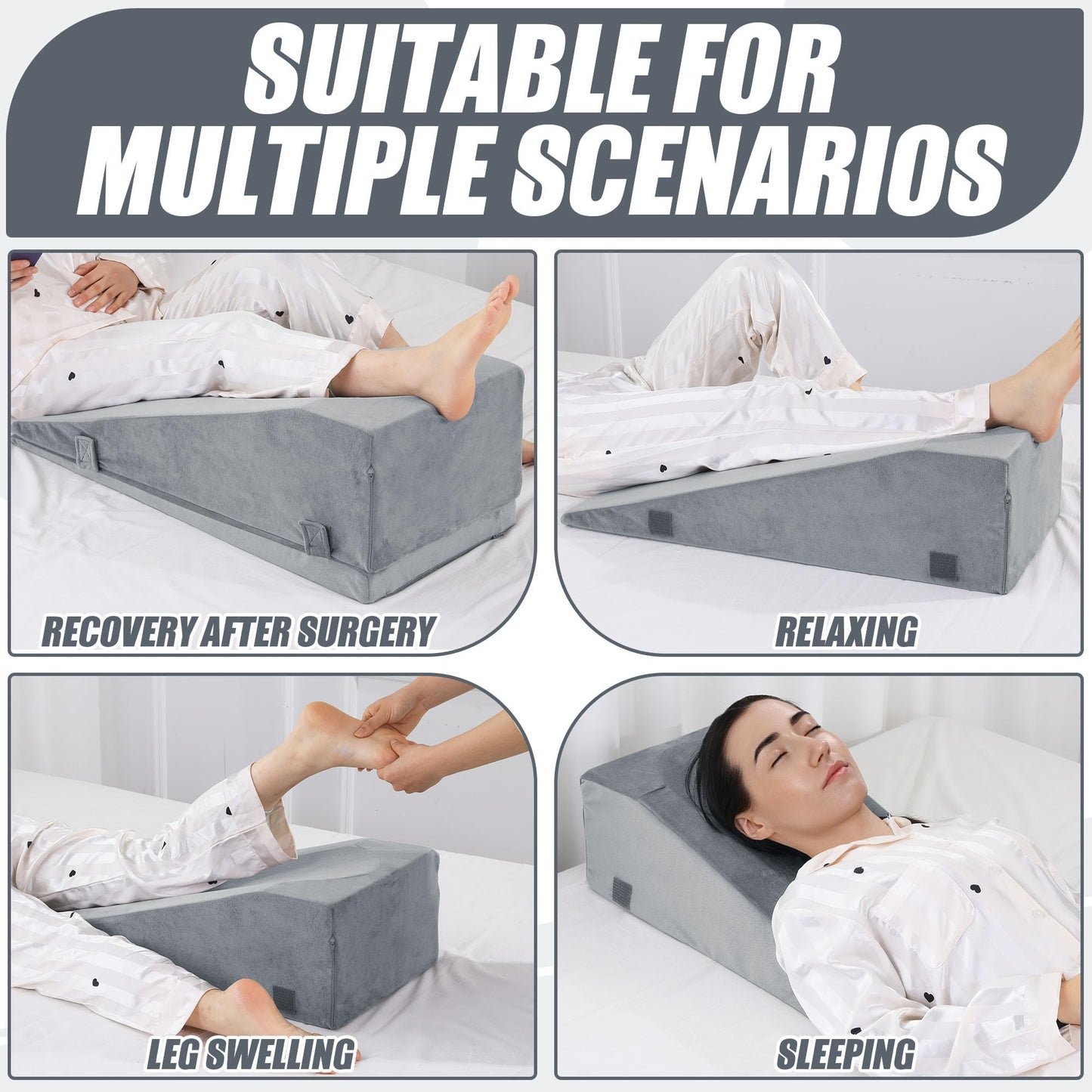 Hombys Health Leg Elevation Pillow – Adjustable Two Heights for Knee & Hip Recovery, Keeps Your Leg Above Heart Level