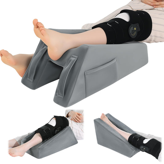 Hombys Health Leg Elevation Pillow – Knee Replacement Recovery Aid with Pockets & Handles, Post Surgery Support for Hip, Ankle & Foot Recovery