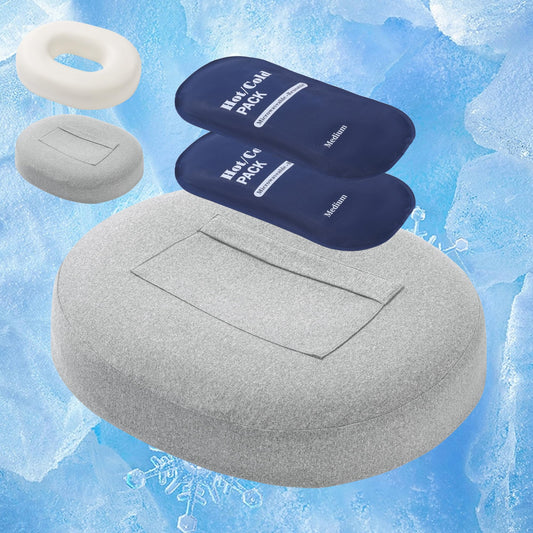 Hombys Health Cooling Donut Pillow with Hot & Cold Therapy Packs