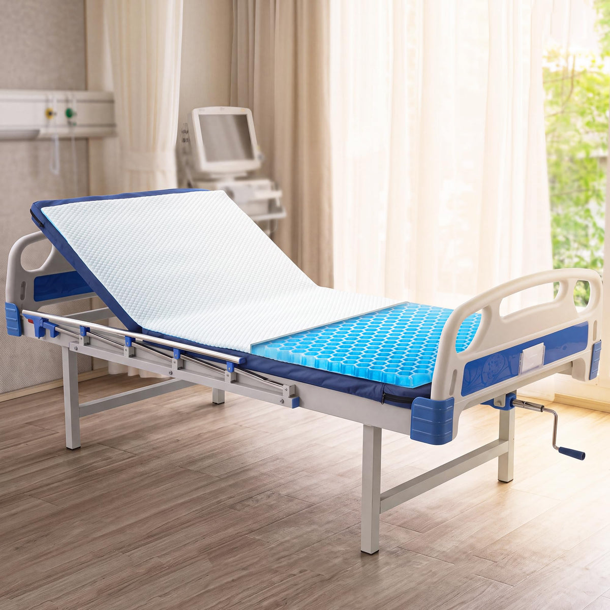 Hombys Health Bed Sore Prevention Pad – Gel Grid Pressure Relief Mattress Topper with Breathable Cover for Hospital Bed, 71.7 × 36 in