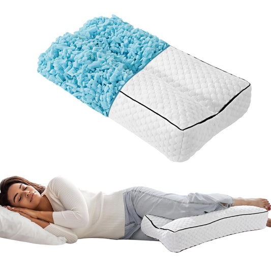 Hombys Health Shredded Memory Foam Knee Pillow for Side Sleepers