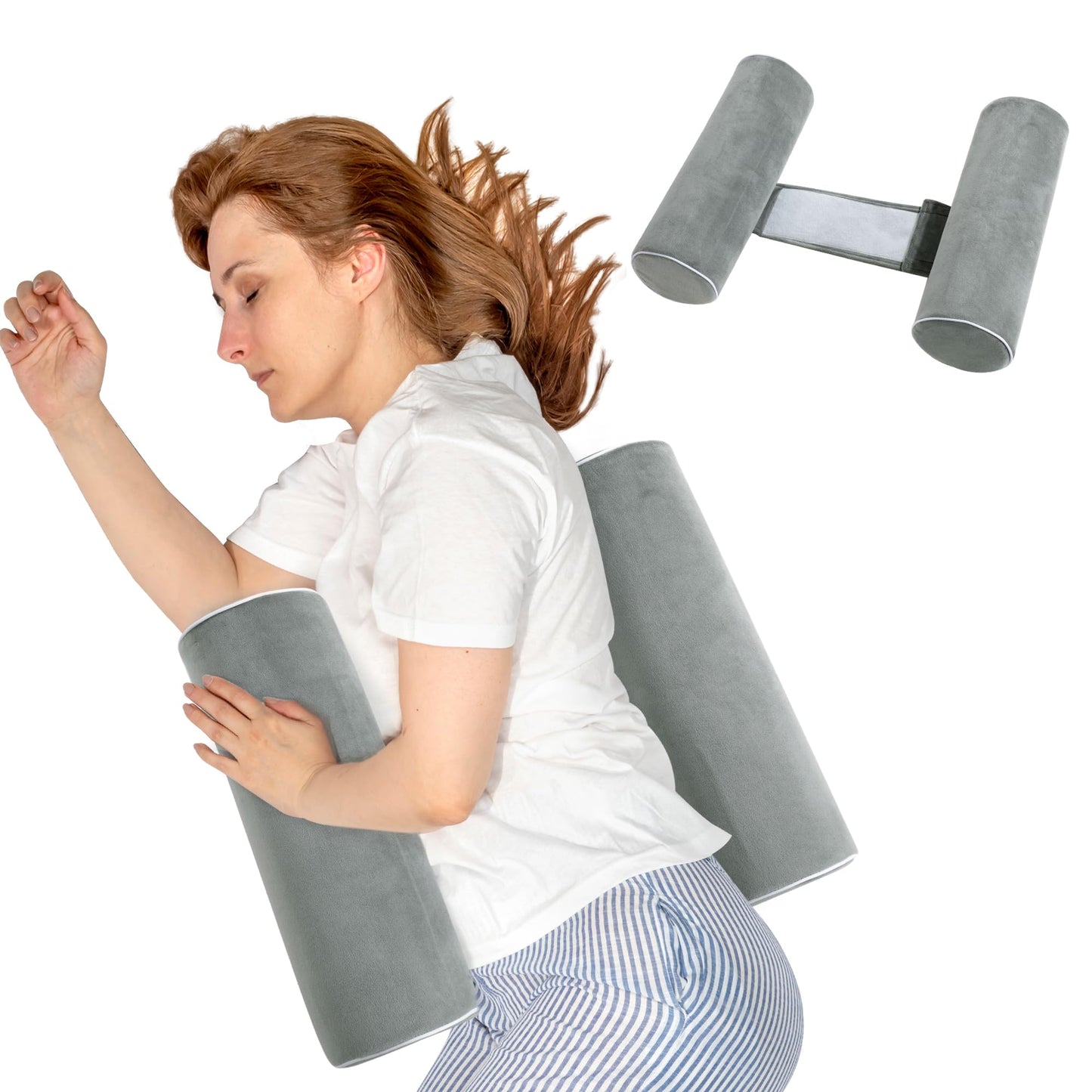 Hombys Health Side Sleeping Training Body Pillow (Roll Cylinder Design)