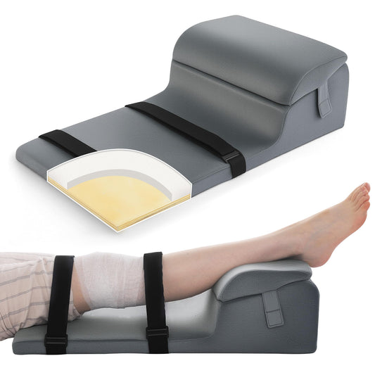Hombys Health Adjustable Leg Elevation Pillow – Knee Surgery Recovery Support with Knee Extension Tool, Machine Washable Cover & ACL Recovery Aid