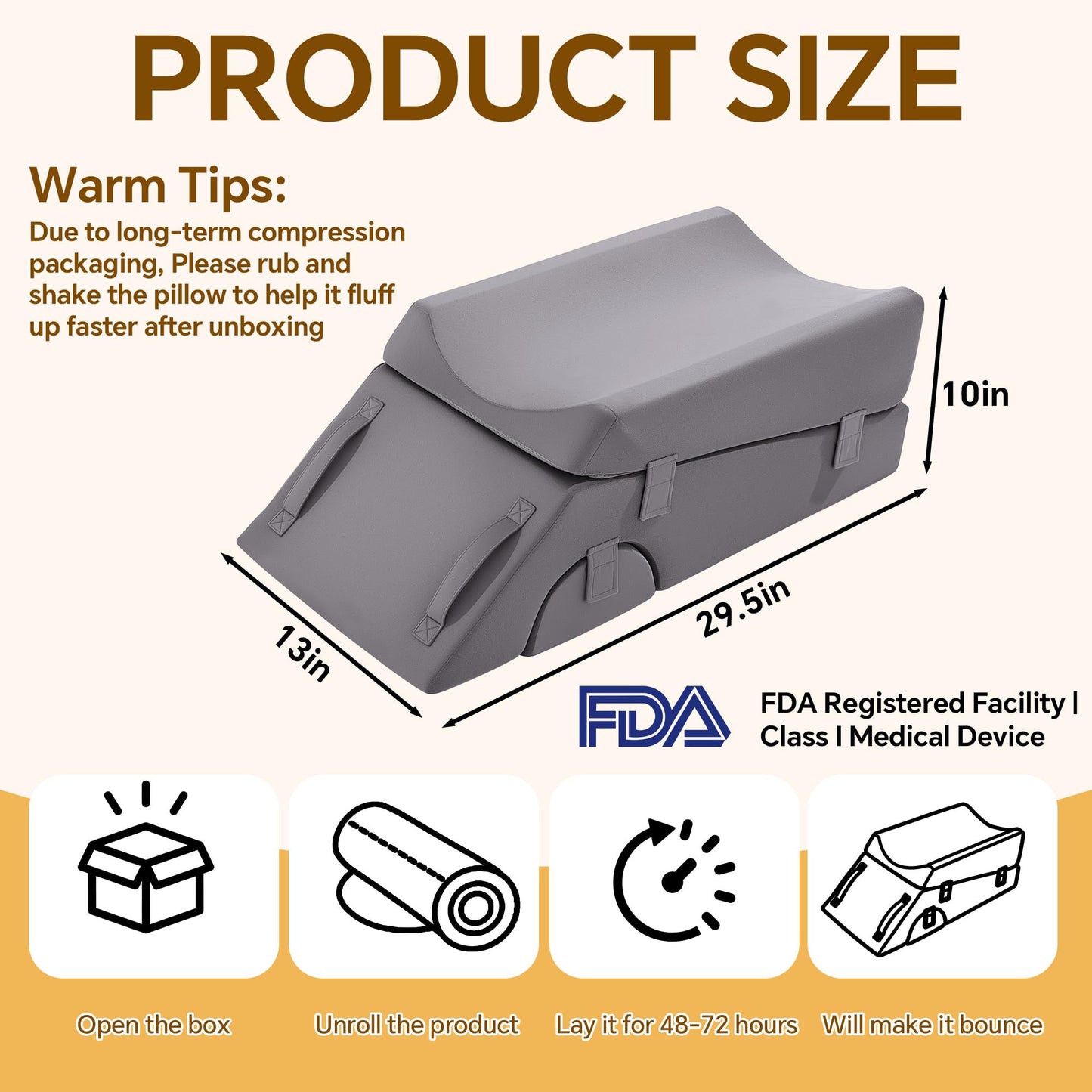 Hombys Health Leg Elevation Pillow for After Surgery
