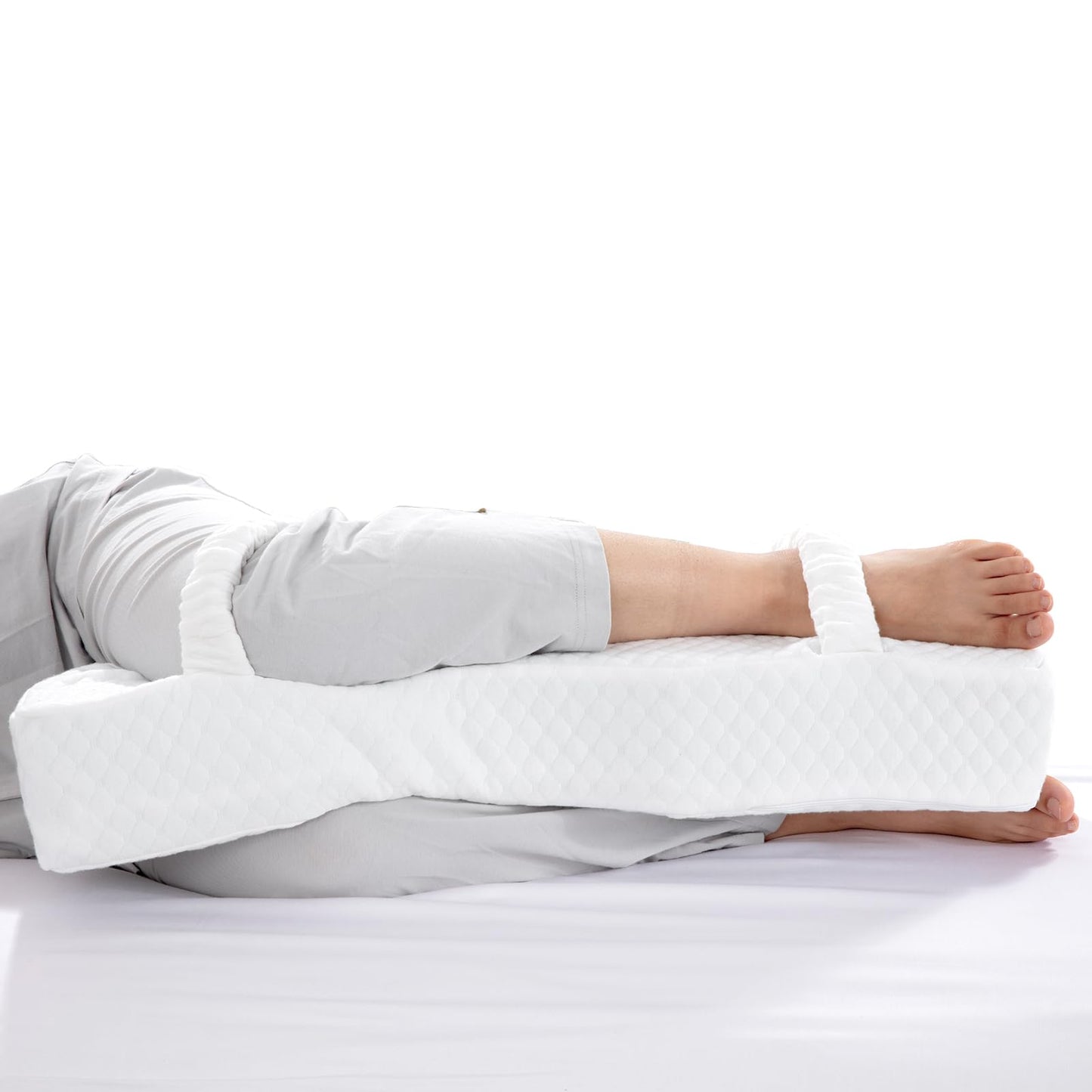 Hombys Health Knee Pillow for Side Sleepers – Memory Foam Leg Support Pillow with Strap for Better Body Alignment, Hip Comfort & Lower Back Pain Relief