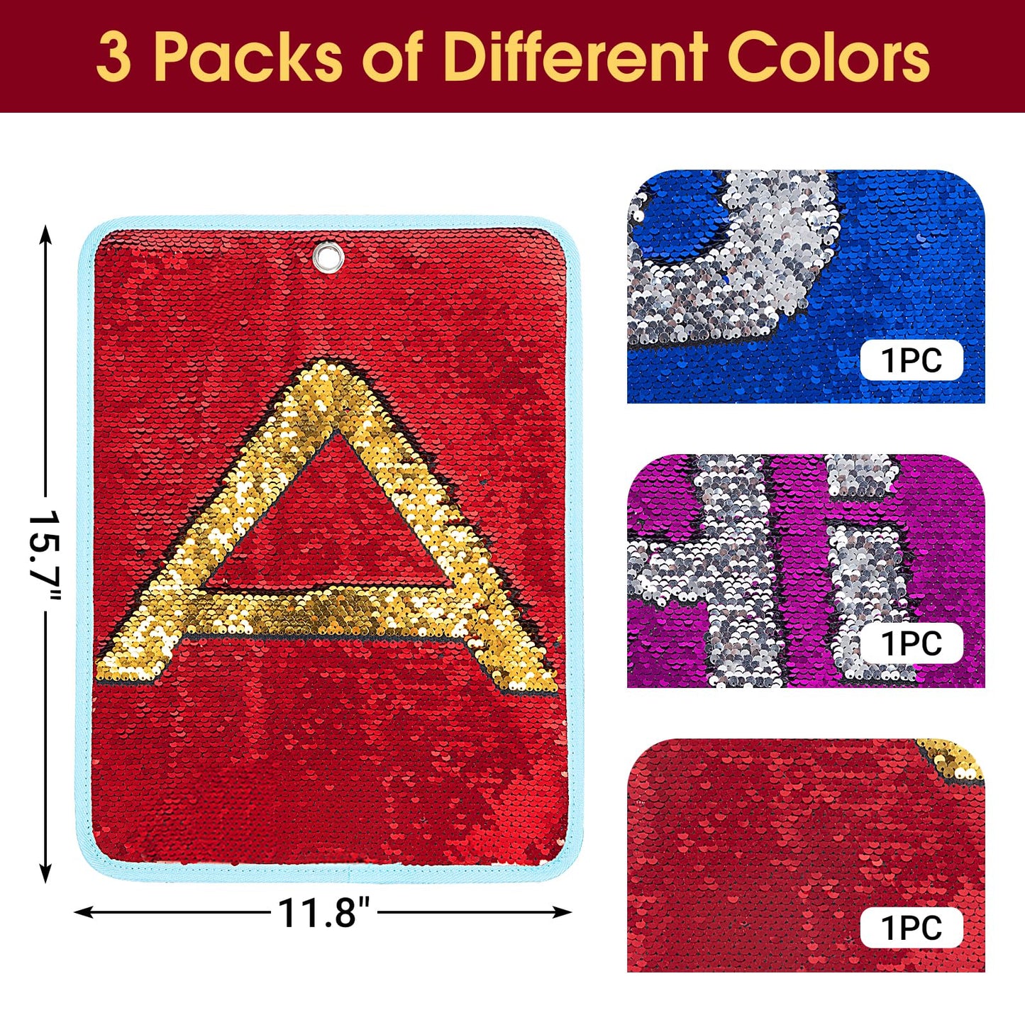 Hombys Health Reversible Sequin Wall Panels for Kids (3-Pack)