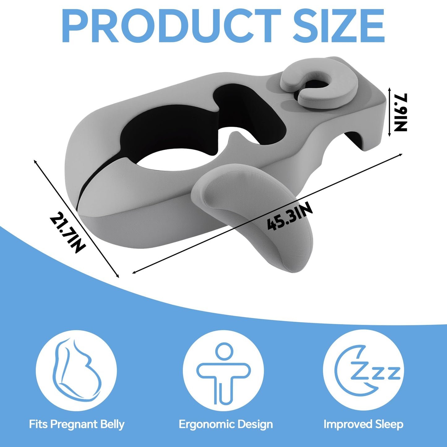 Hombys Health Memory Foam Pregnancy Massage Pillow – For Moms‑to‑Be in Any Trimester