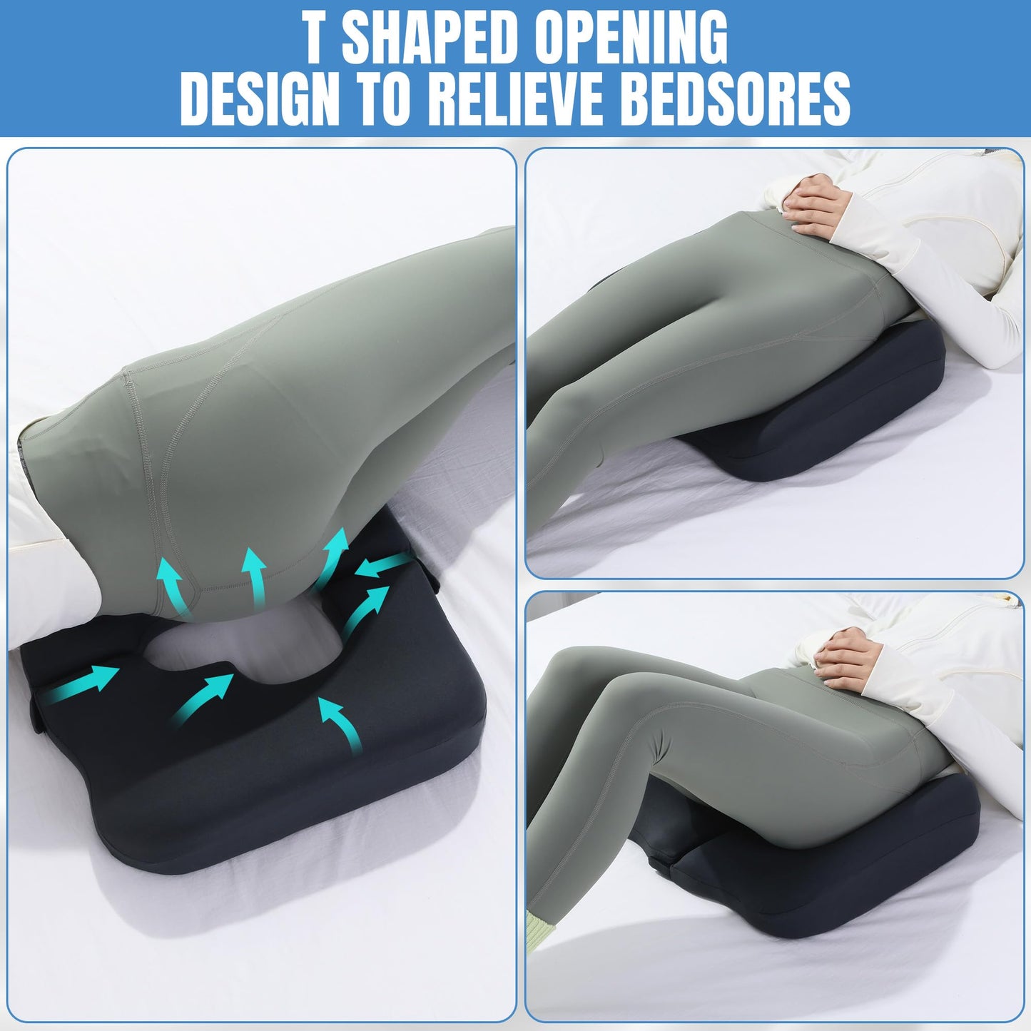 Hombys Health Memory Foam Bed Sore Cushion for Buttocks