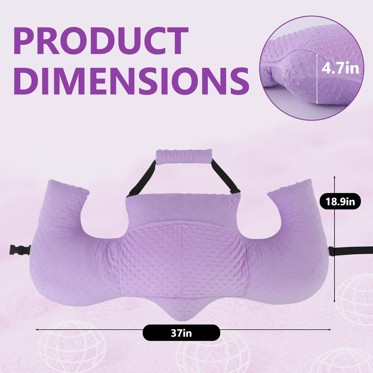 Hombys Health Hysterectomy Pillow for Side Sleeping – Shredded Memory Foam Abdominal Surgery Recovery Pillow with Gel Pack