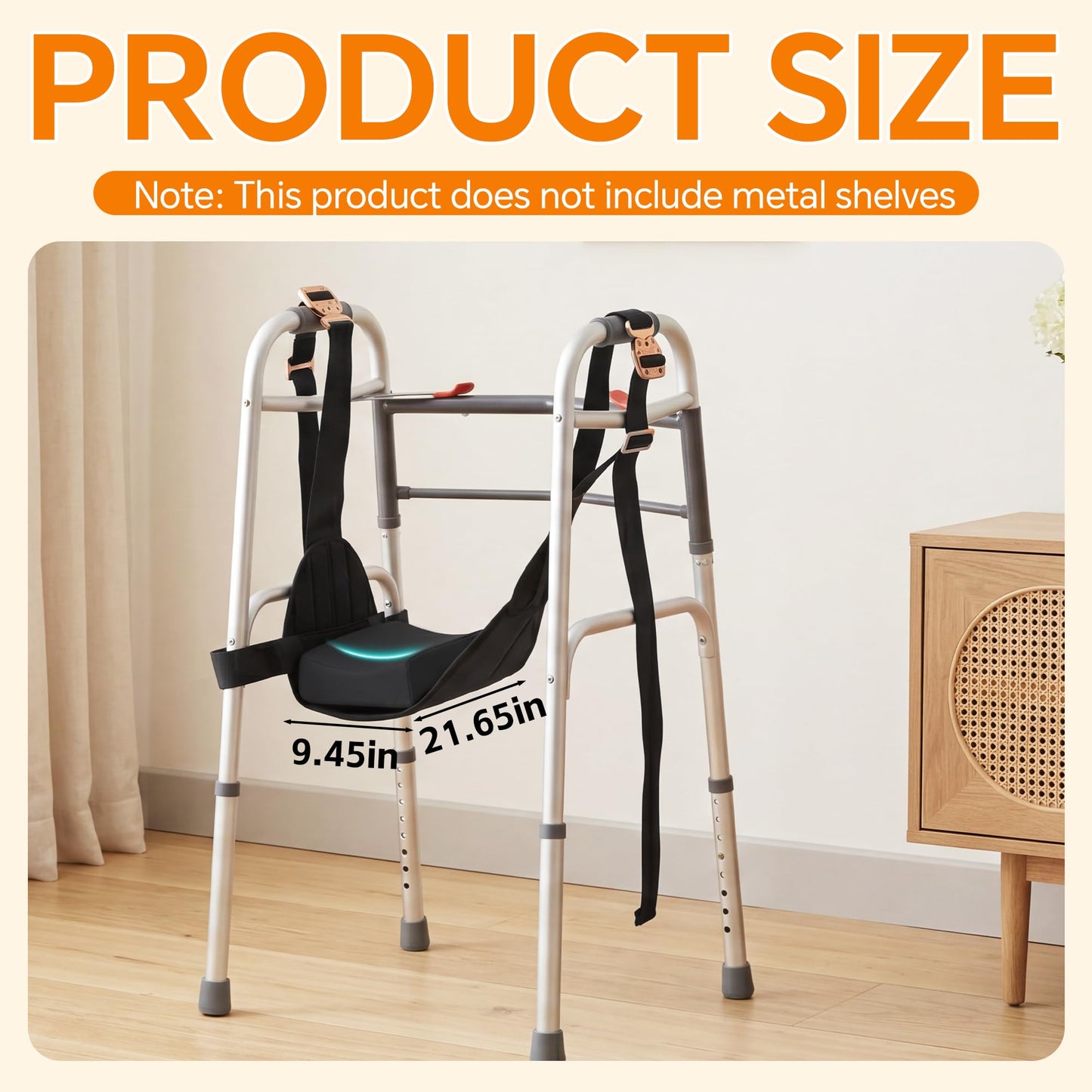 Knee Sling for Walker - Adjustable Leg Support Pad for Foot Surgery Recovery, Comfortable Foam Cushion