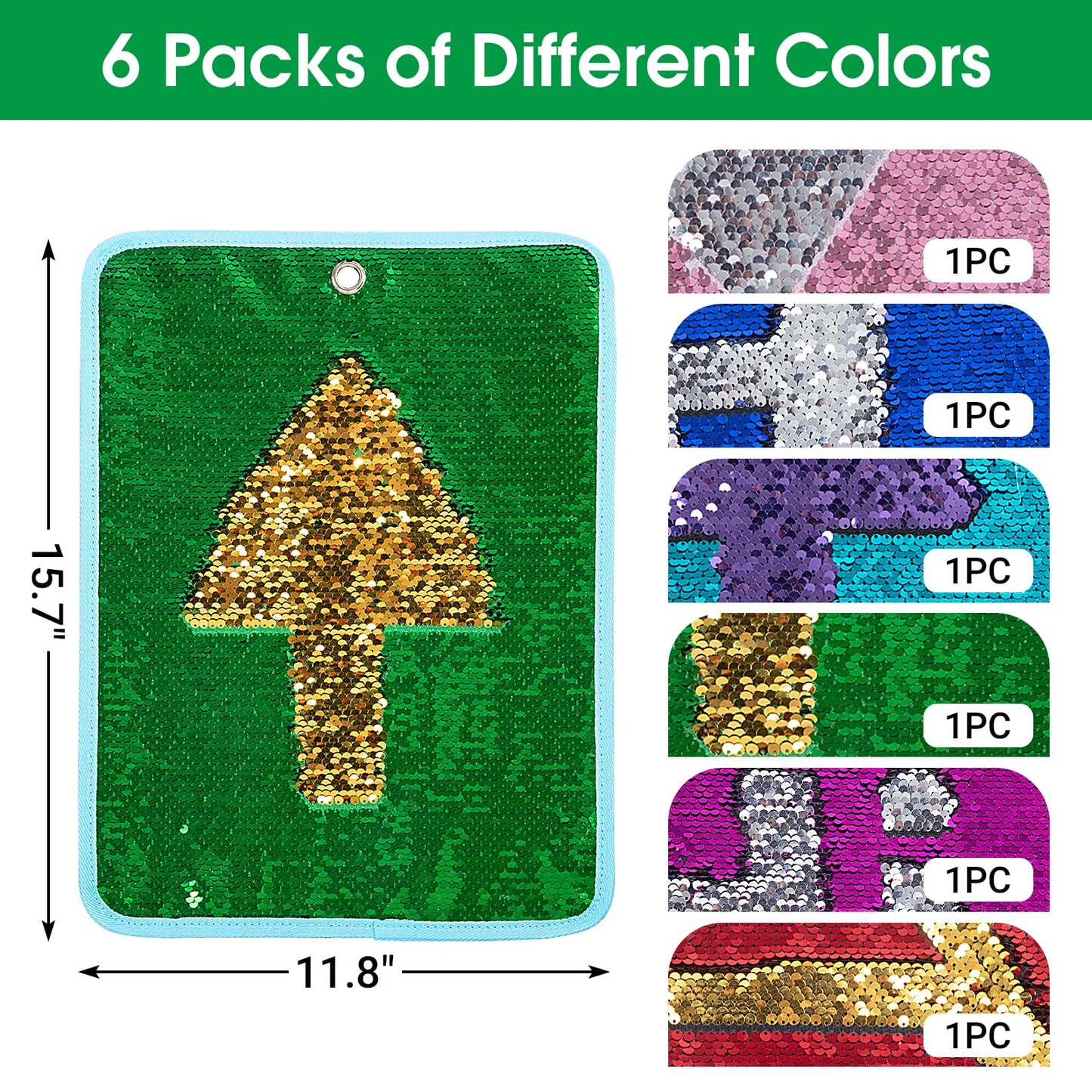 Hombys Health Reversible Sequin Wall Panels for Kids (6-Pack)