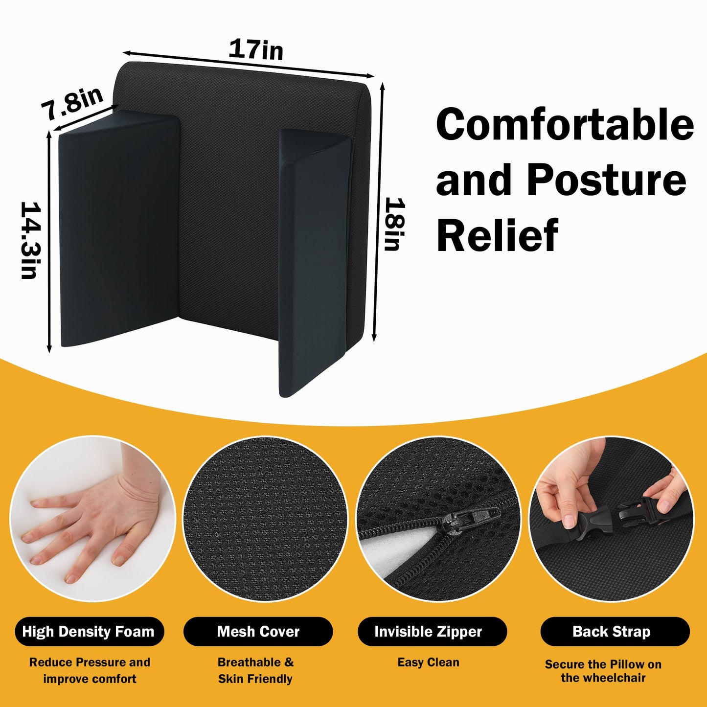 Hombys Health Wheelchair Lateral Support Cushion