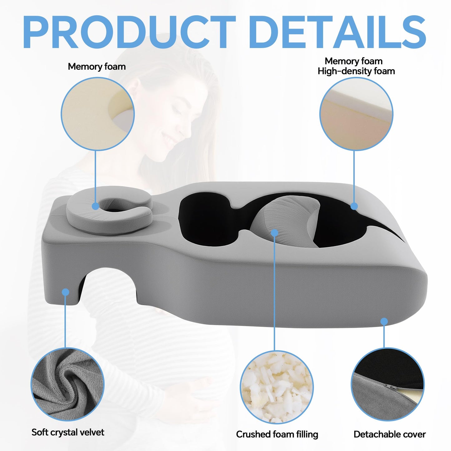Hombys Health Memory Foam Pregnancy Massage Pillow – For Moms‑to‑Be in Any Trimester