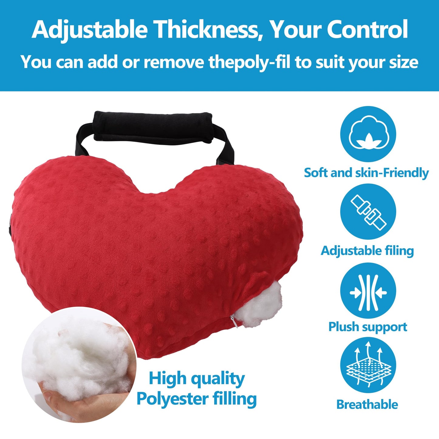 Hombys Health Adjustable Heart Shape Recovery Pillow