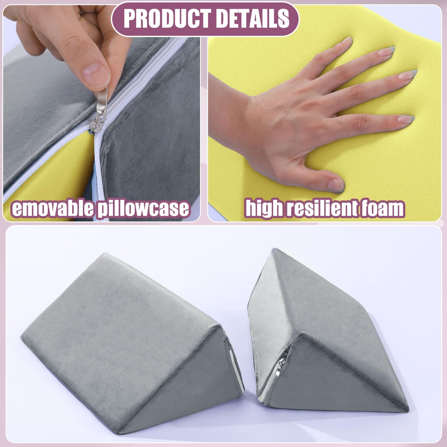 Hombys Health 2-Piece Small Wedge Pillow Set