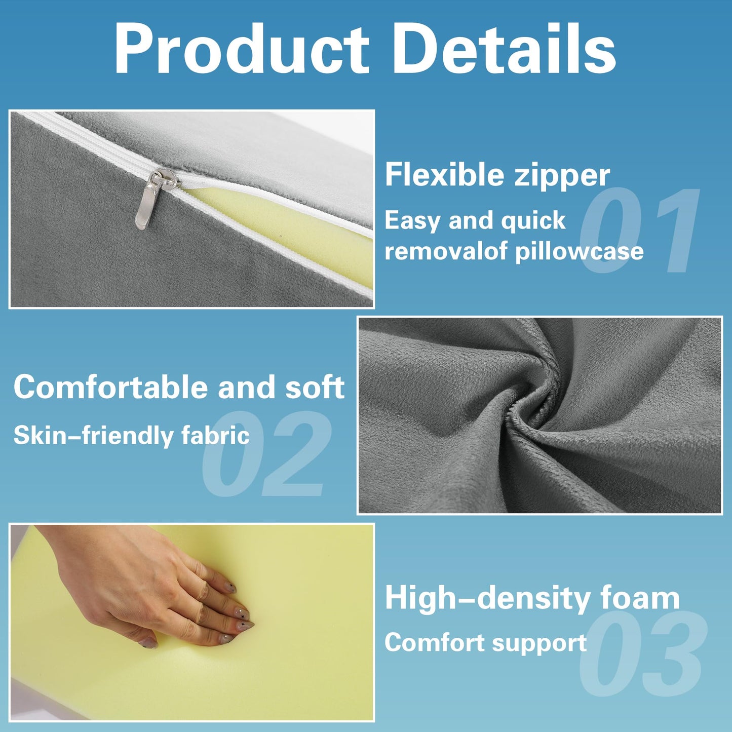 Hombys Health Small Wedge Pillow for Side Sleeping