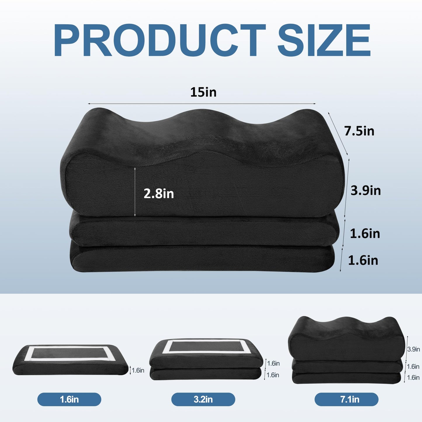 HOMBYS Health Adjustable Height BBL Pillow