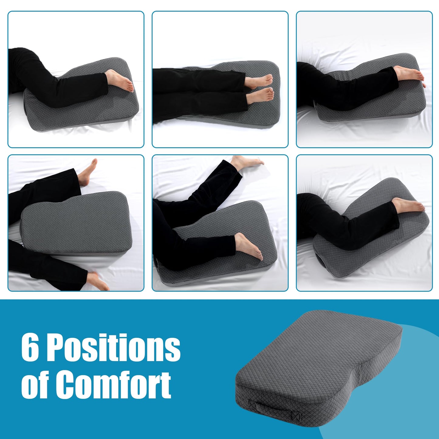 Hombys Health Knee Pillow for Side Sleepers – Memory Foam Leg Pillow for Body Alignment, Lower Back Pain Relief & Pregnancy Support