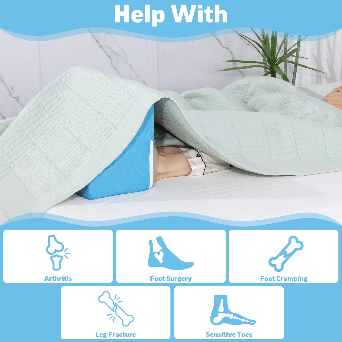 Blanket Lifter for Foot of Bed - Foot Tent Support for Surgery Recovery, Foot, Ankle & Leg Pain Relief