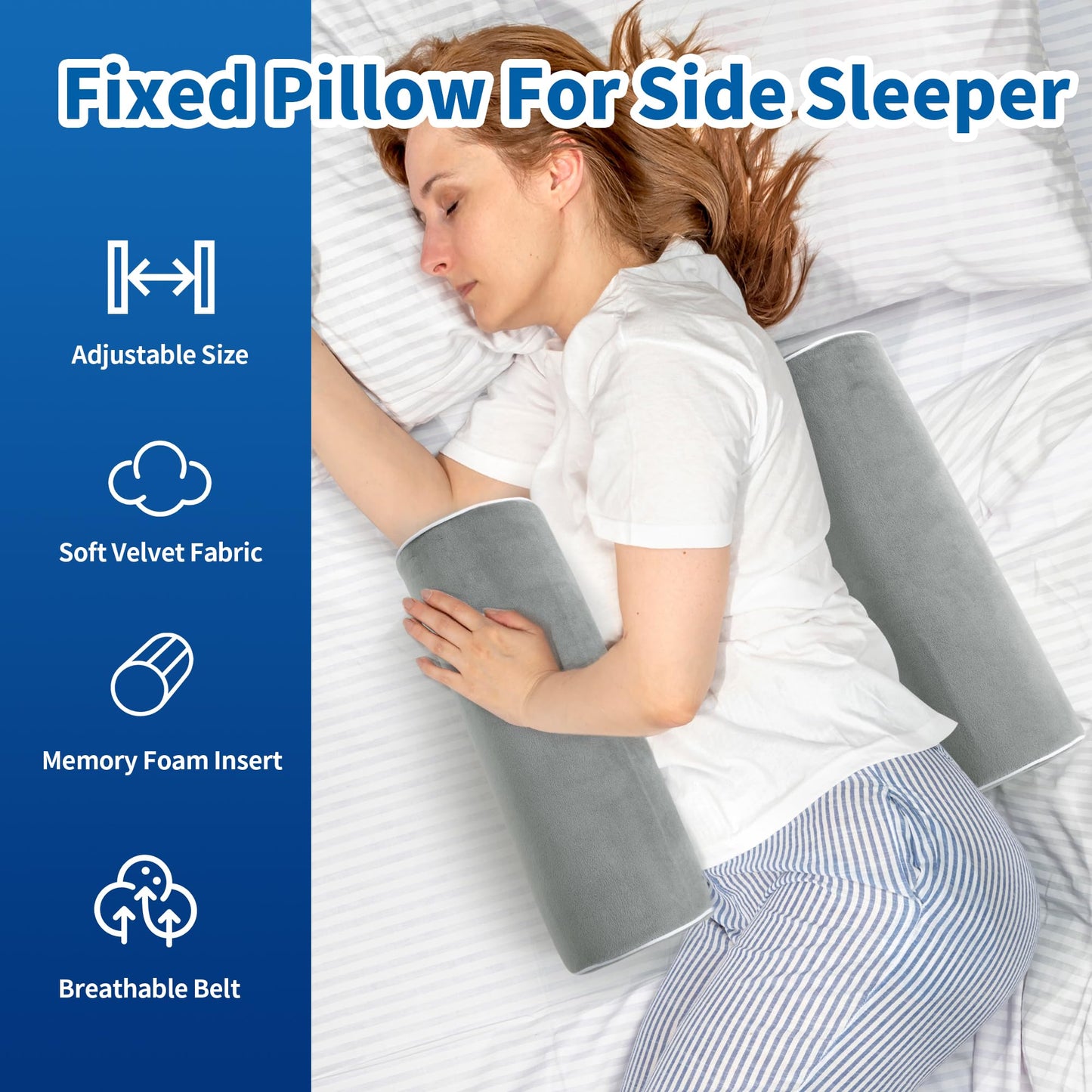 Hombys Health Side Sleeping Training Body Pillow (Roll Cylinder Design)