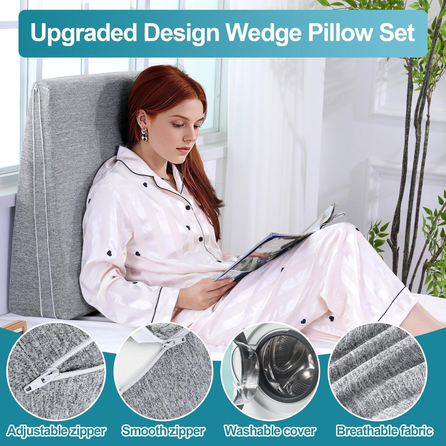 Hombys Health Adjustable Bed Wedge Pillow