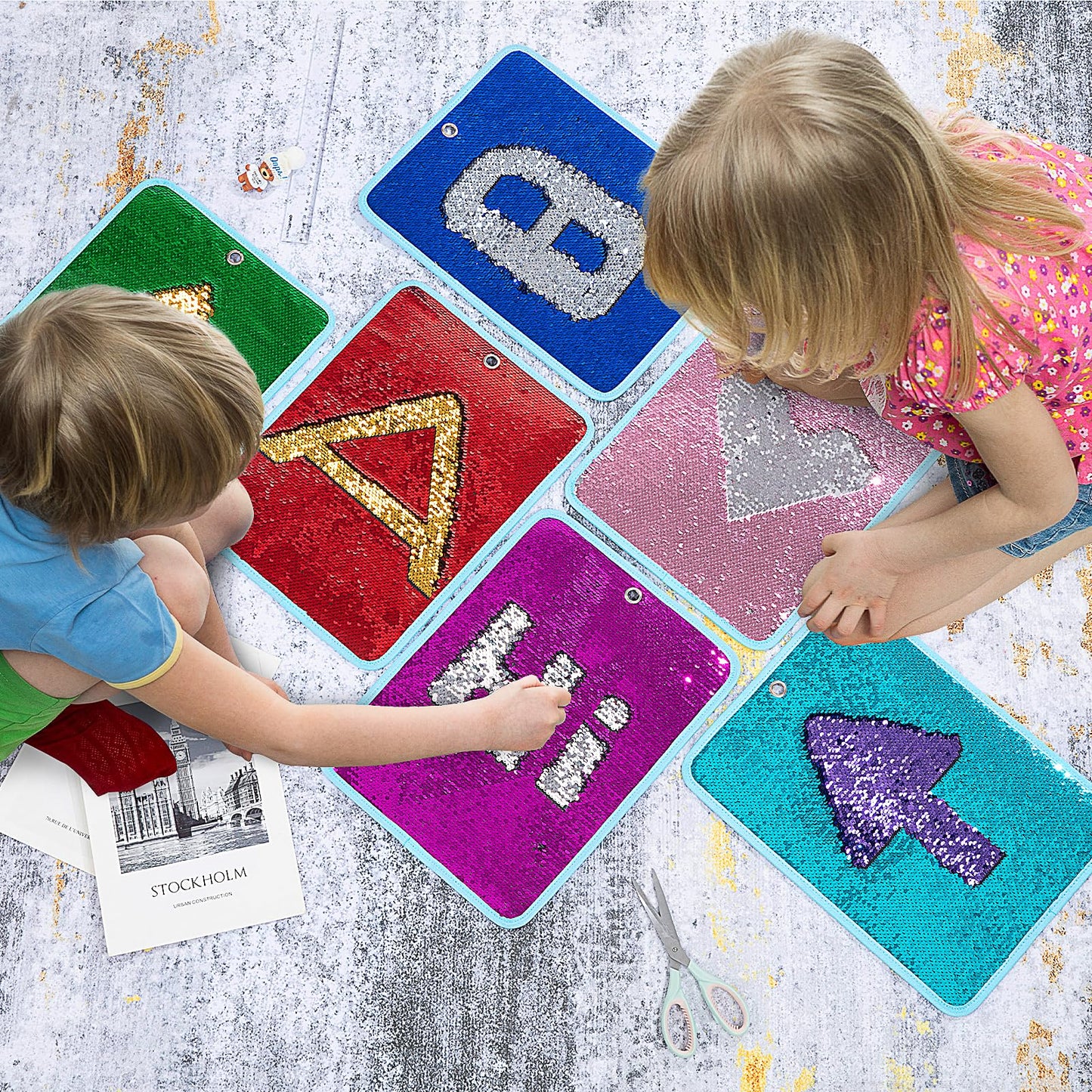 Hombys Health Reversible Sequin Wall Panels for Kids (6-Pack)