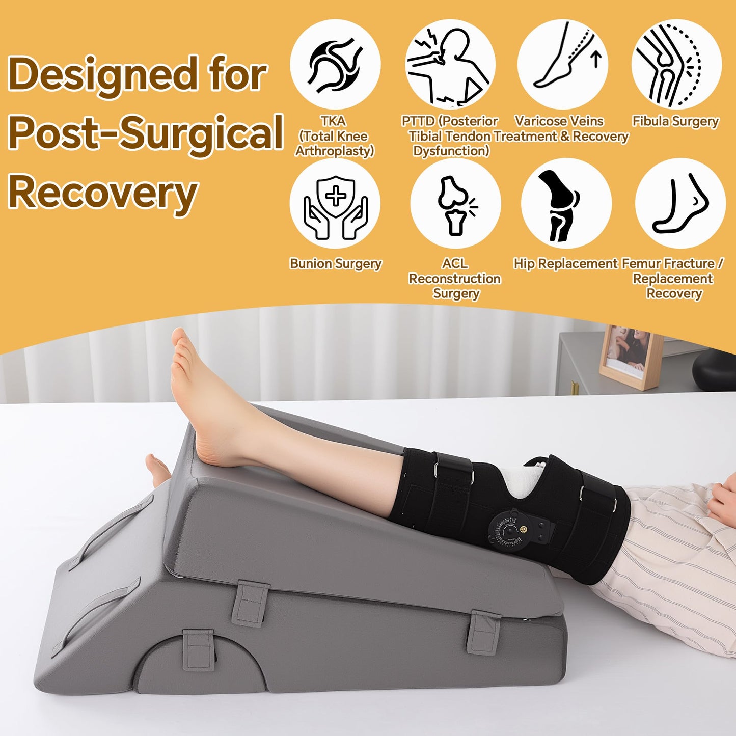 Hombys Health Leg Elevation Pillow for After Surgery