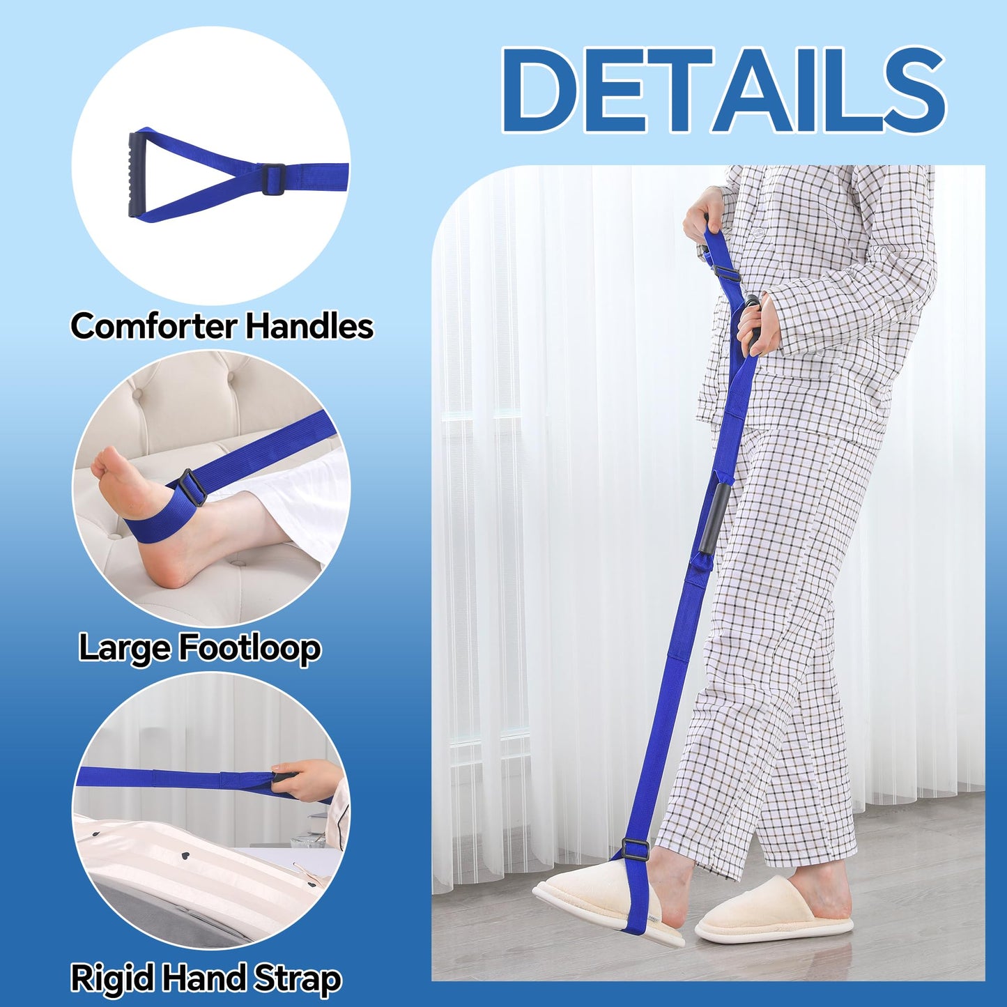Hombys Health 2-in-1 Leg Elevation Pillow with Leg Lifter Strap