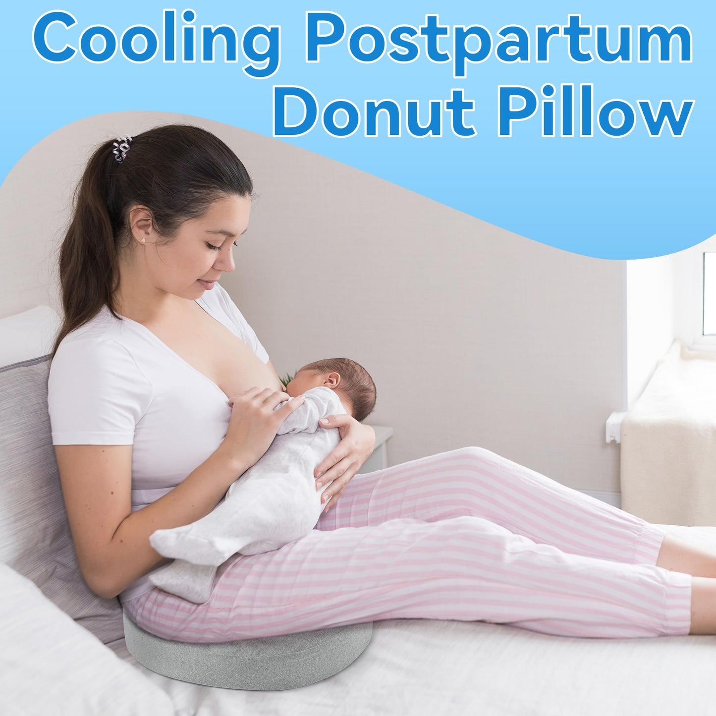 Hombys Health Cooling Donut Pillow with Hot & Cold Therapy Packs