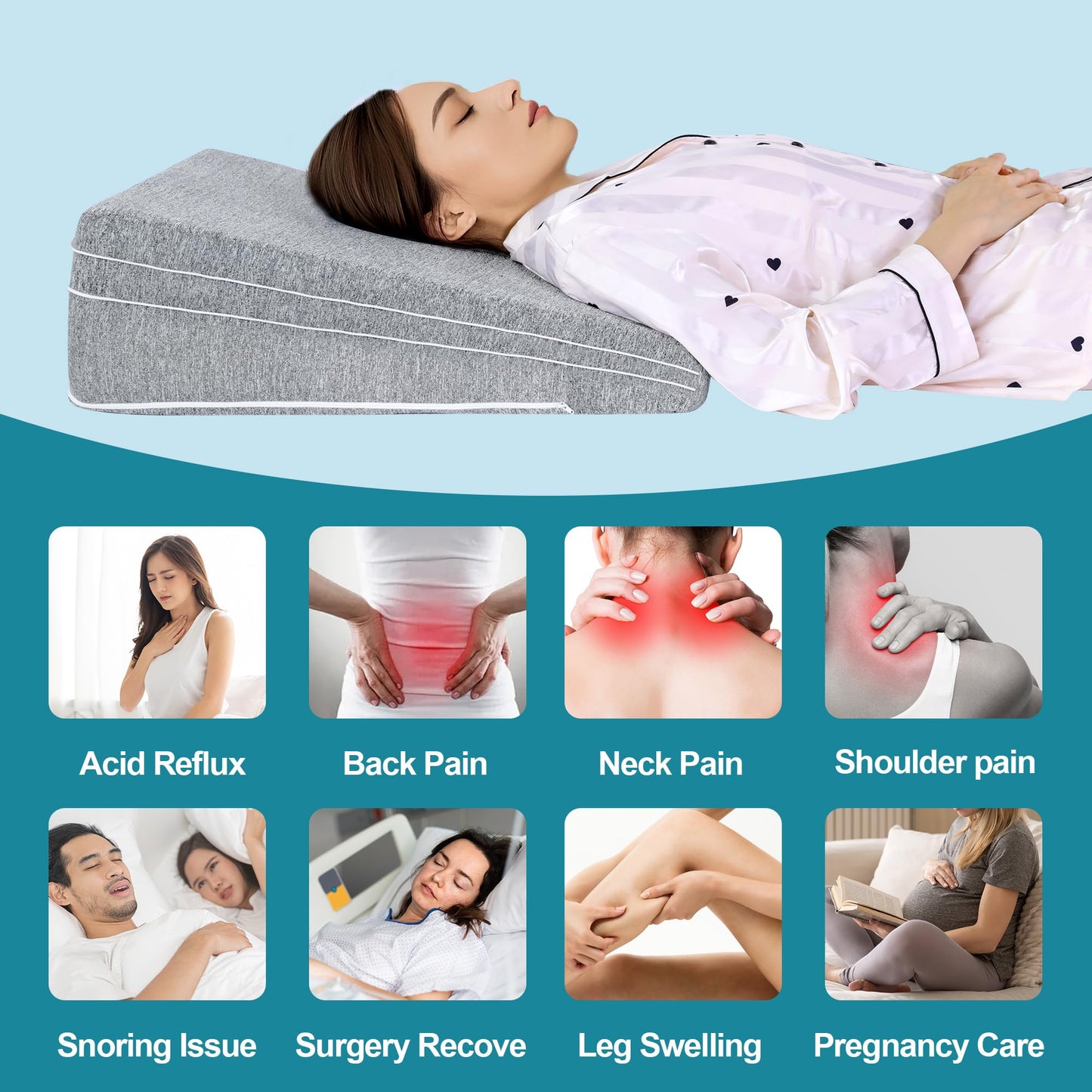 Hombys Health Adjustable Bed Wedge Pillow