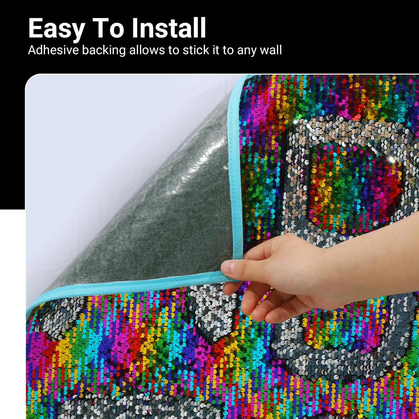 Hombys Health Reversible Sequin Wall Panel with Adhesive Backing
