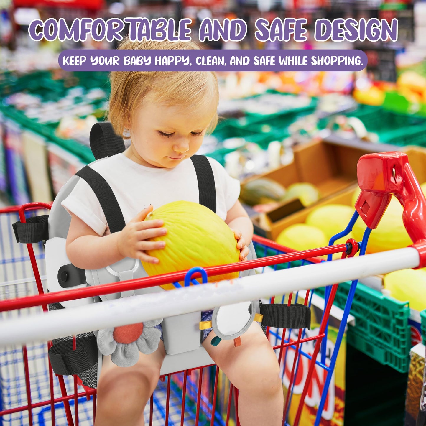 Hombys Health Shopping Cart Cover for Baby with Sensory Toys