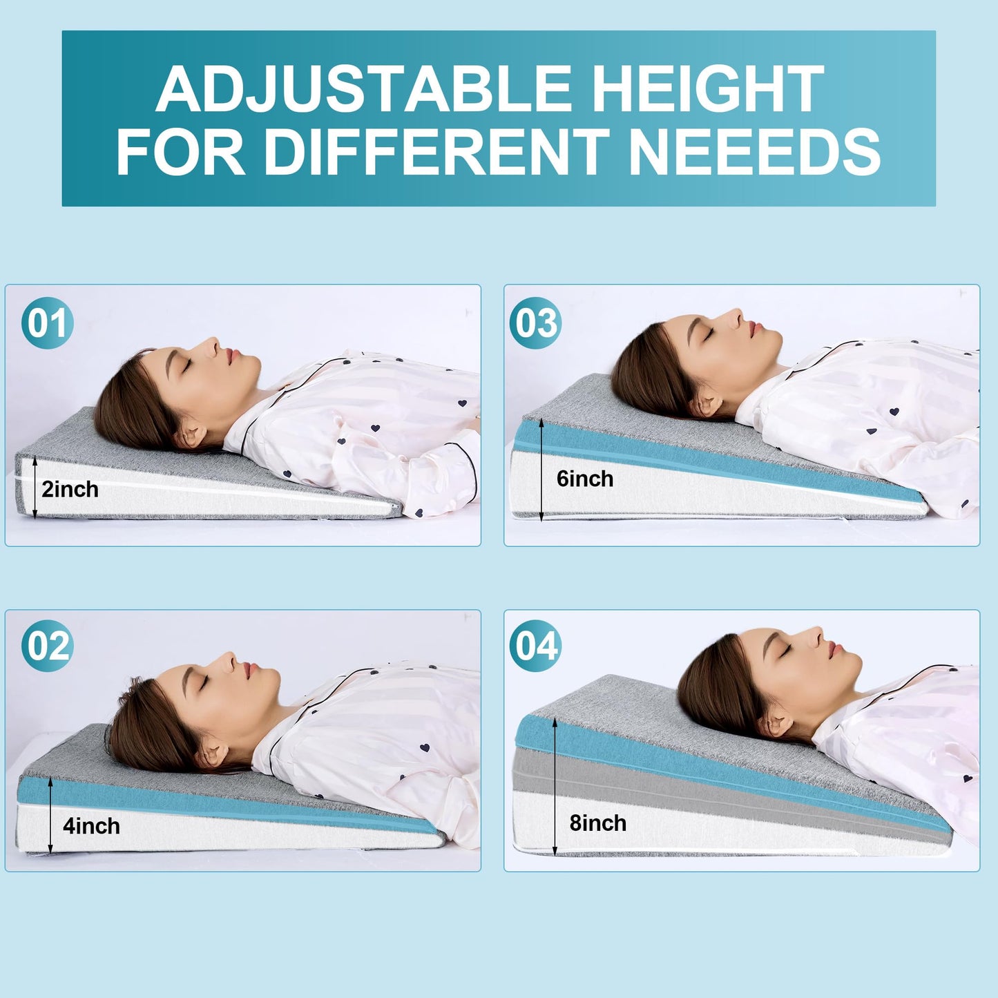 Hombys Health Adjustable Bed Wedge Pillow