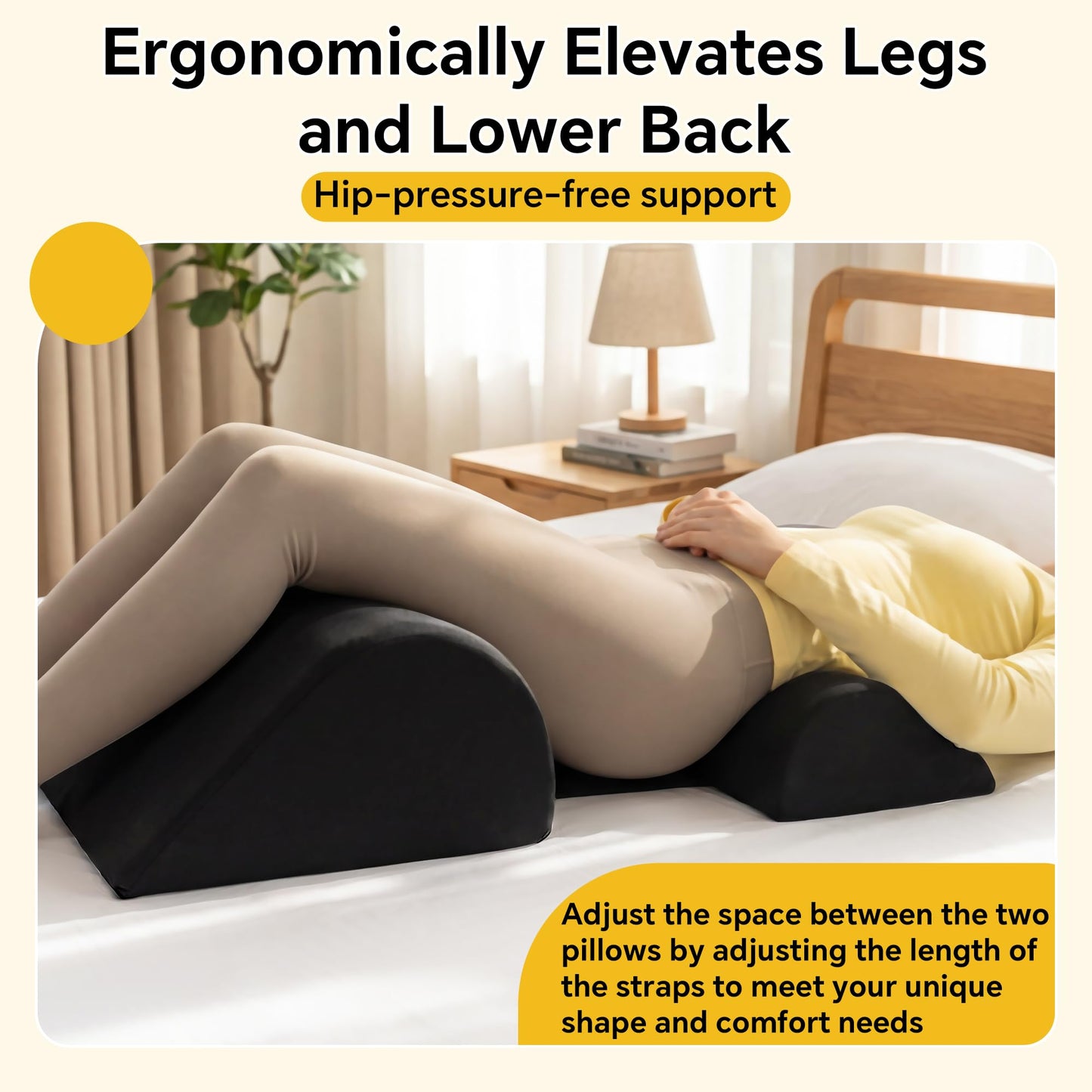 Hombys Health Adjustable BBL Pillow Set – For Brazilian Butt Lift Recovery – Customizable Fit with Strap, Zero Pressure on Hips During Sleep