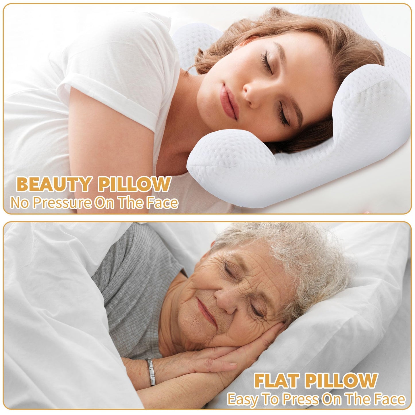 Hombys Health Ergonomic Air Layer Memory Foam Face & Neck Pillow