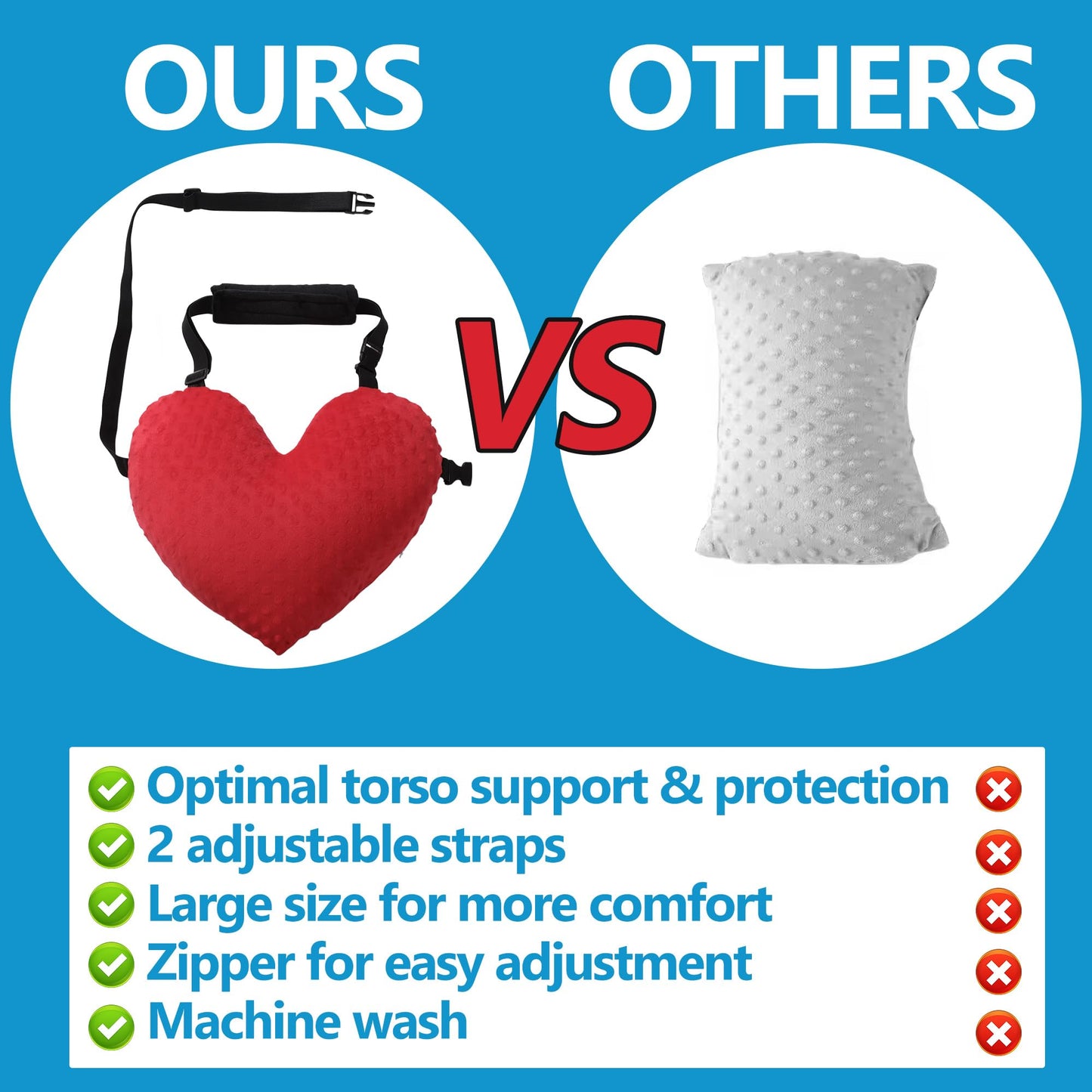 Hombys Health Adjustable Heart Shape Recovery Pillow