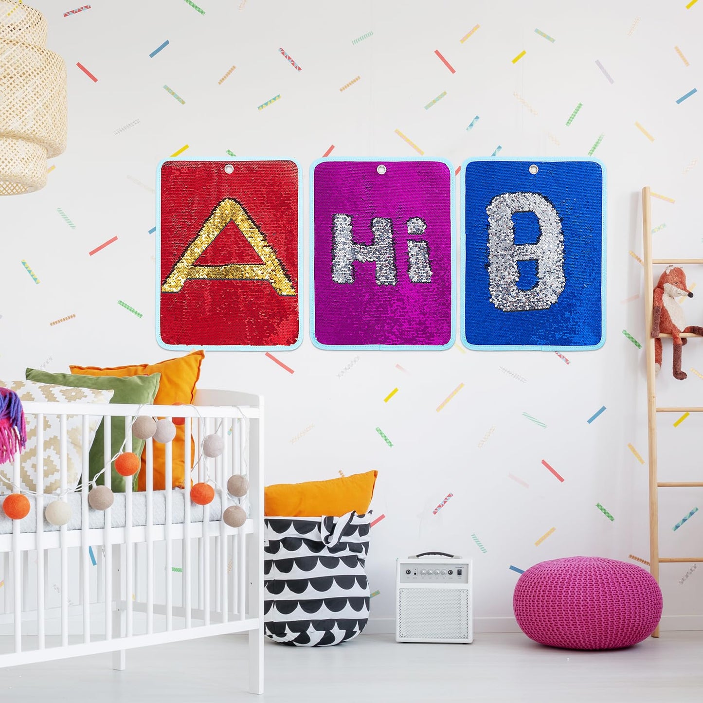 Hombys Health Reversible Sequin Wall Panels for Kids (3-Pack)