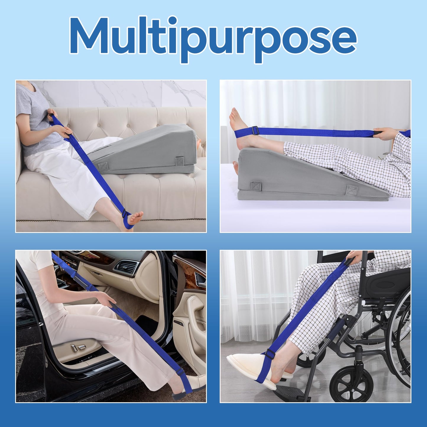 Hombys Health 2-in-1 Leg Elevation Pillow with Leg Lifter Strap