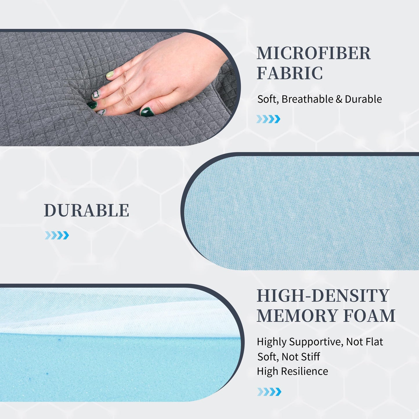 Hombys Health Knee Pillow for Side Sleepers – 4" Thick Memory Foam Leg Pillow with Z-Shaped Design, Spine Alignment & Pressure Relief Support