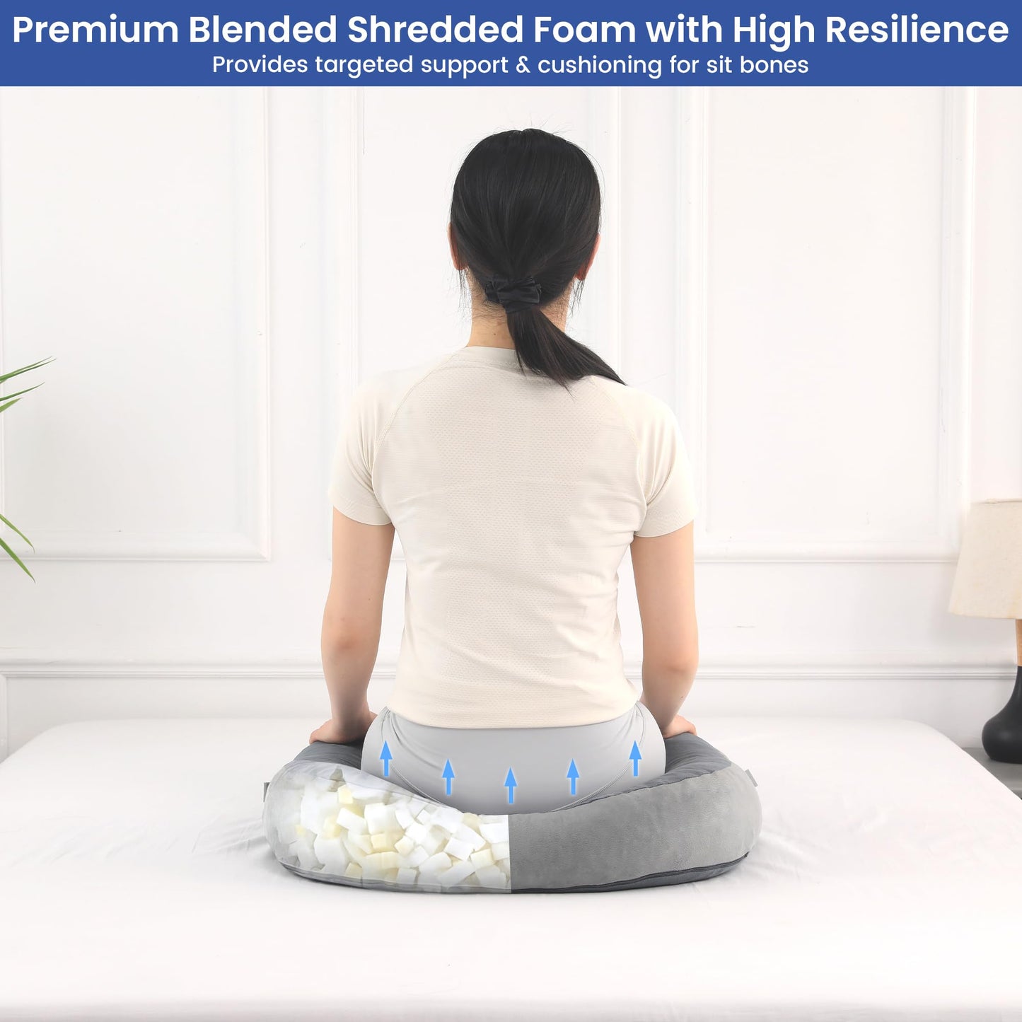 Hombys Health BBL Pillow After Surgery – Adjustable Recovery Cushion with Lumbar Support for Sitting, Sleeping & Driving, Washable Cover