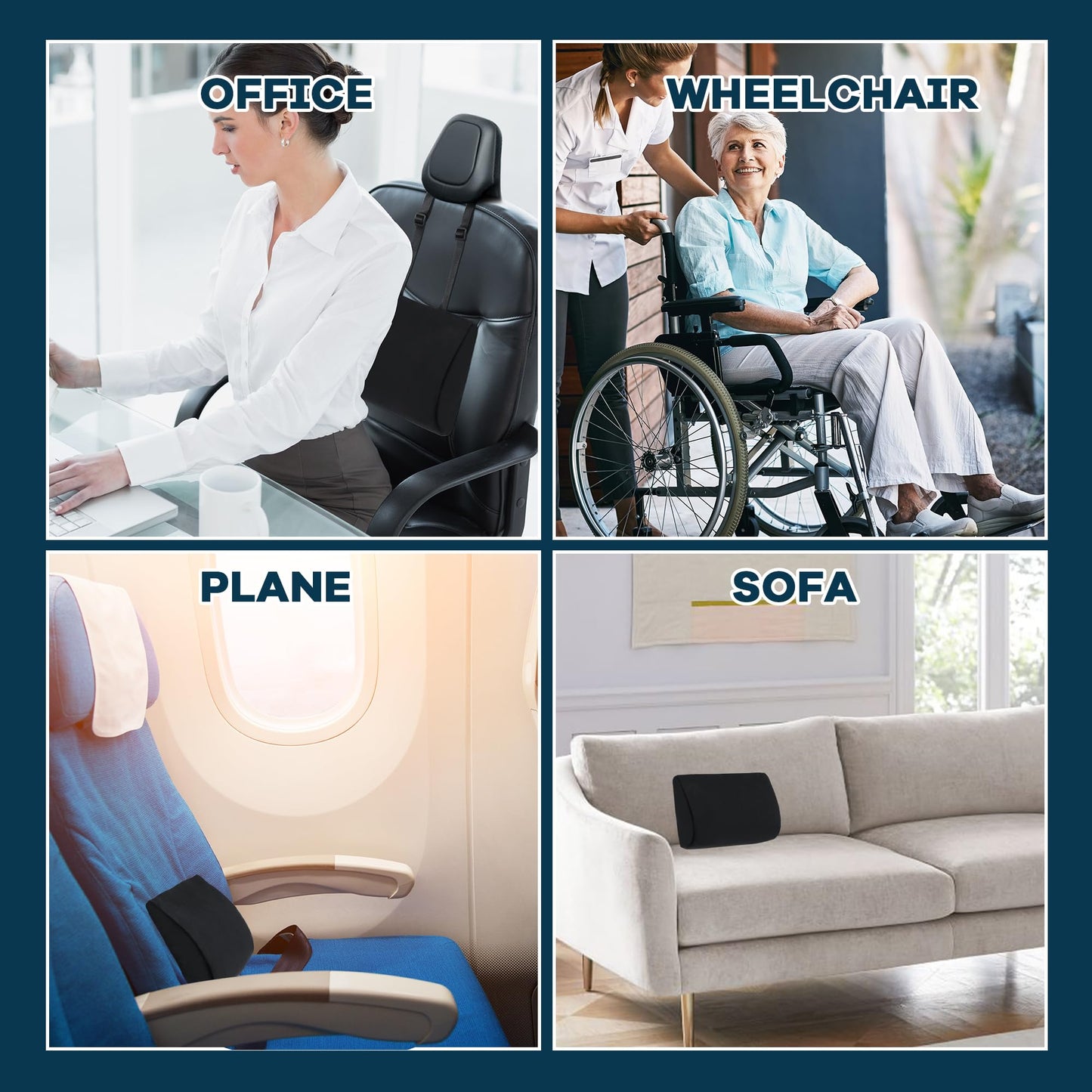 Lumbar Support Pillow for Car Seat – Ergonomic Back Cushion with Adjustable Straps