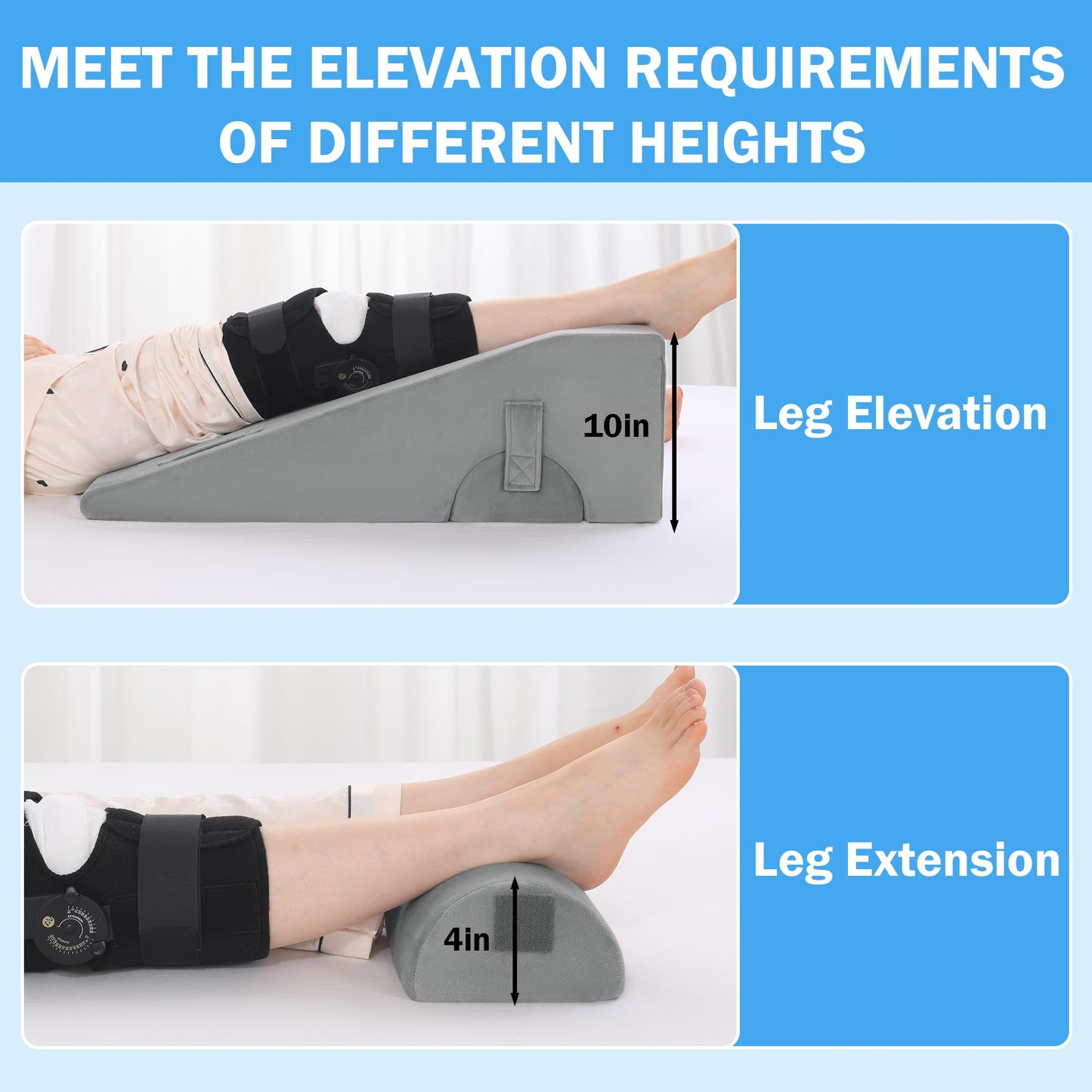 Hombys Health Knee Replacement Pillow – Different Height Leg Support for Knee Surgery Recovery, Hip, Foot & Ankle Recovery Aid