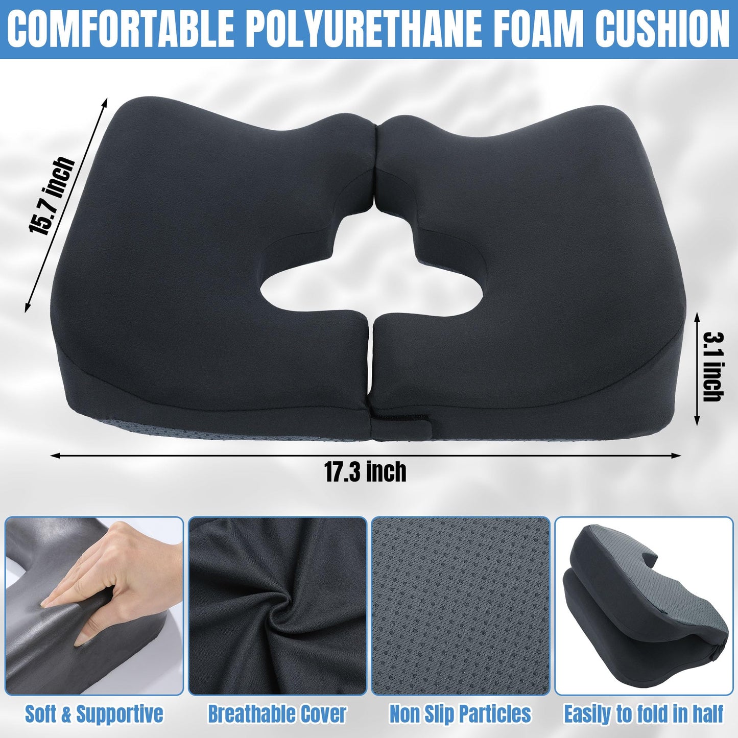 Hombys Health Memory Foam Bed Sore Cushion for Buttocks