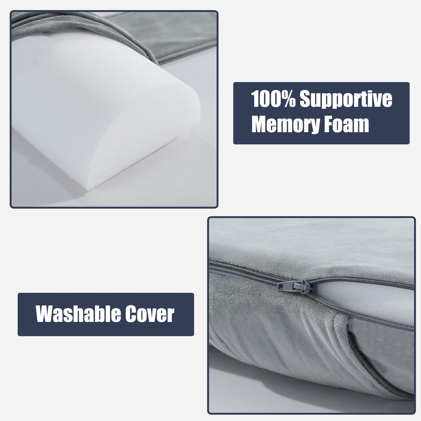 Hombys Health Memory Foam Sleep Position Training Pillow (Half Moon Bolster)