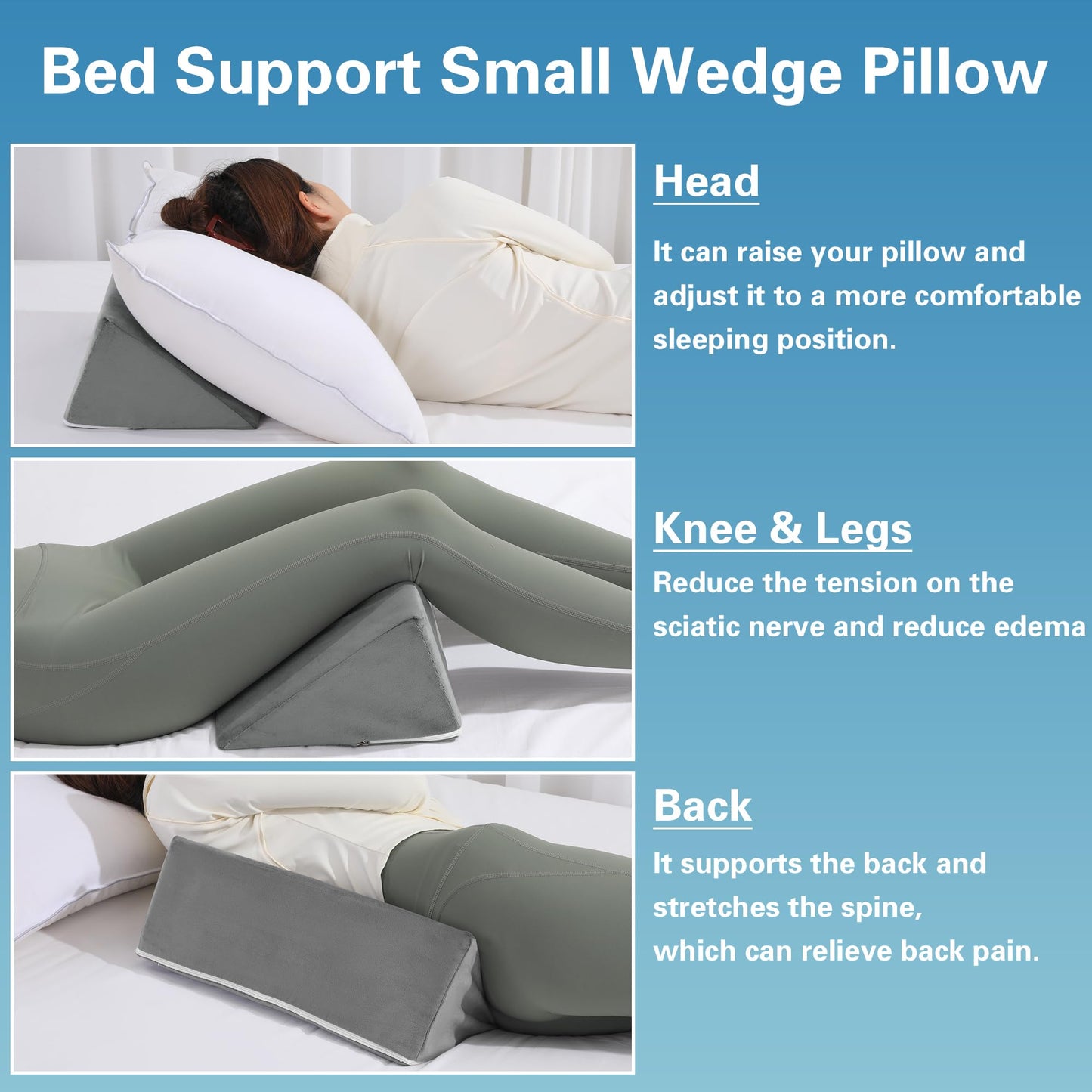 Hombys Health Small Wedge Pillow for Side Sleeping