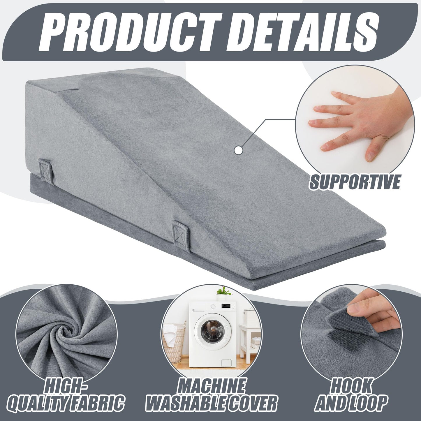 Hombys Health Leg Elevation Pillow – Adjustable Two Heights for Knee & Hip Recovery, Keeps Your Leg Above Heart Level