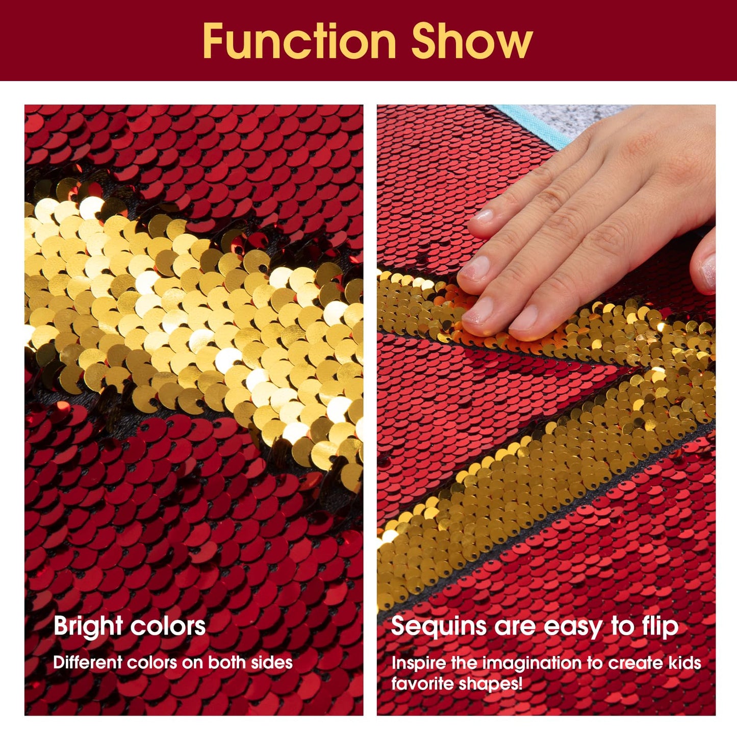 Hombys Health Reversible Sequin Wall Panels for Kids (6-Pack)