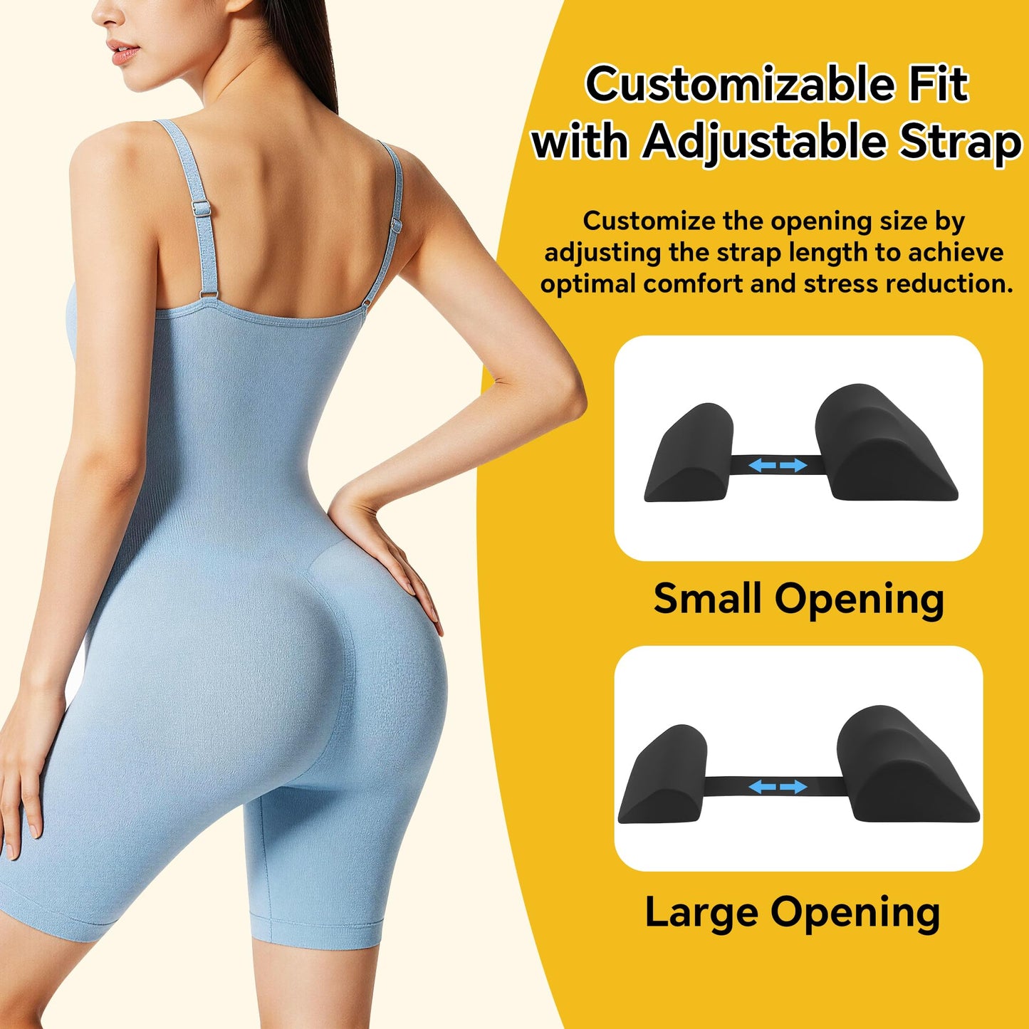 Hombys Health Adjustable BBL Pillow Set – For Brazilian Butt Lift Recovery – Customizable Fit with Strap, Zero Pressure on Hips During Sleep